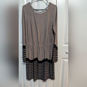 Black and Gray Striped Dress Large